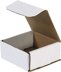 Made in USA - 4-3/8" Wide x 4-3/8" Long x 2" High Rectangle Crush Proof Mailers - 1 Wall, White - All Tool & Supply