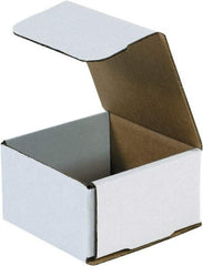 Made in USA - 4-3/8" Wide x 4-3/8" Long x 2-1/2" High Rectangle Crush Proof Mailers - 1 Wall, White - All Tool & Supply