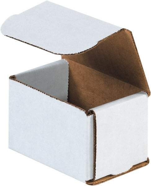 Made in USA - 3" Wide x 3" Long x 2" High Rectangle Crush Proof Mailers - 1 Wall, White - All Tool & Supply