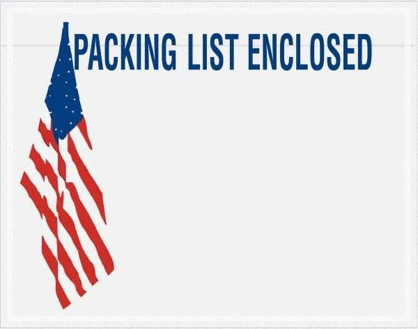 Value Collection - 1,000 Piece, 7" Long x 5-1/2" Wide, Packing List Envelope - Packing List Enclosed, Red, White & Blue - All Tool & Supply