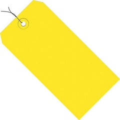 Made in USA - 6-1/4" High x 3-1/8" Long, Safety & Facility Blank Tag - Yellow Cardstock - All Tool & Supply