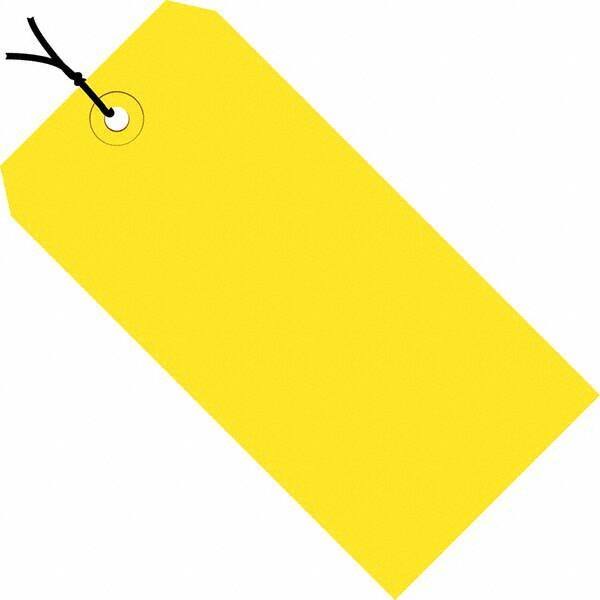 Made in USA - 5-3/4" High x 2-7/8" Long, Safety & Facility Blank Tag - Yellow Cardstock - All Tool & Supply