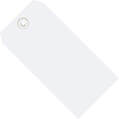 Made in USA - 5-3/4" High x 2-7/8" Long, Safety & Facility Blank Tag - White Cardstock - All Tool & Supply