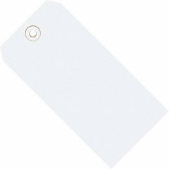 Made in USA - 5-1/4" High x 2-5/8" Long, Safety & Facility Blank Tag - White Cardstock - All Tool & Supply