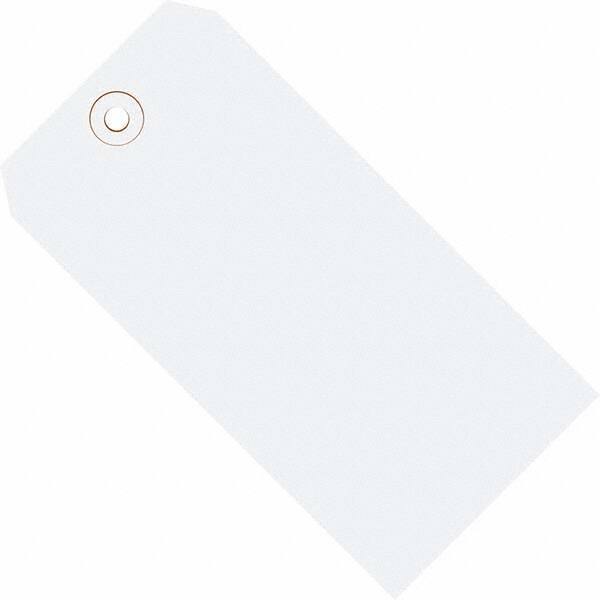 Made in USA - 4-1/4" High x 2-1/8" Long, Safety & Facility Blank Tag - White Cardstock - All Tool & Supply