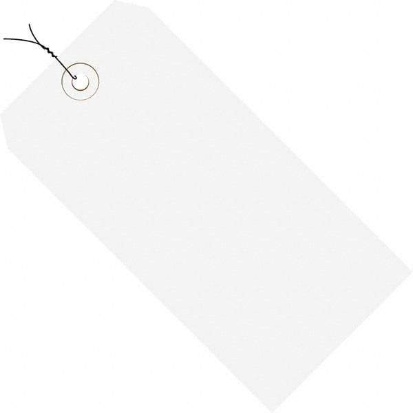 Made in USA - 5-1/4" High x 2-5/8" Long, Safety & Facility Blank Tag - White Cardstock - All Tool & Supply