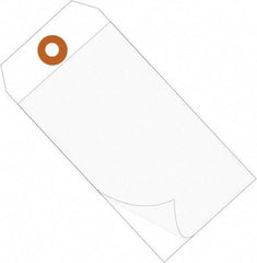 Made in USA - 6-1/4" High x 3-1/8" Long, Safety & Facility Blank Tag - White Vinyl - All Tool & Supply