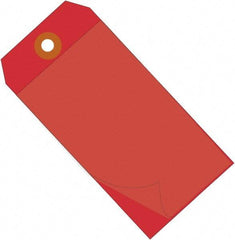 Made in USA - 4-3/4" High x 2-3/8" Long, Safety & Facility Blank Tag - Red Vinyl - All Tool & Supply