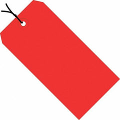 Made in USA - 5-1/4" High x 2-5/8" Long, Safety & Facility Blank Tag - Red Cardstock - All Tool & Supply