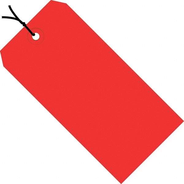 Made in USA - 3-3/4" High x 1-7/8" Long, Safety & Facility Blank Tag - Red Cardstock - All Tool & Supply