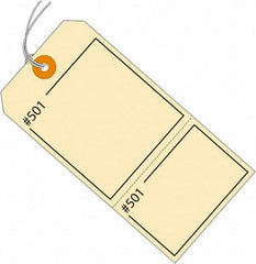 Made in USA - 4-3/4" High x 2-3/8" Long, Numbered, English Safety & Facility Retail Tag - Manila Cardstock - All Tool & Supply