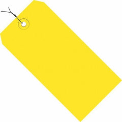 Made in USA - 8" High x 4" Long, Safety & Facility Blank Tag - Yellow Cardstock - All Tool & Supply