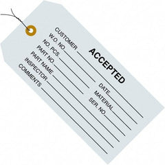 Made in USA - 4-3/4" High x 2-3/8" Long, ACCEPTED, English Safety & Facility Inspection Tag - Blue Cardstock - All Tool & Supply