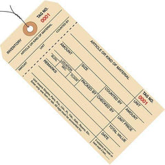 Made in USA - 6-1/4" High x 3-1/8" Long, Inventory, English Safety & Facility Numbered Tag - Manila Cardstock - All Tool & Supply