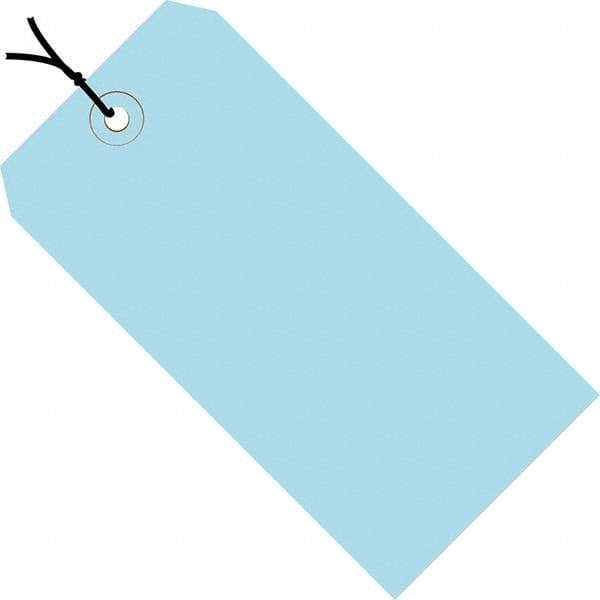 Made in USA - 8" High x 4" Long, Safety & Facility Blank Tag - Light Blue Cardstock - All Tool & Supply