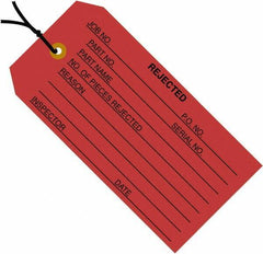 Made in USA - 4-3/4" High x 2-3/8" Long, Safety & Facility Blank Tag - Red Cardstock - All Tool & Supply