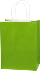 Made in USA - Kraft Grocery Bag - 8 x 4-1/2 x 10-1/4, Citrus Green - All Tool & Supply