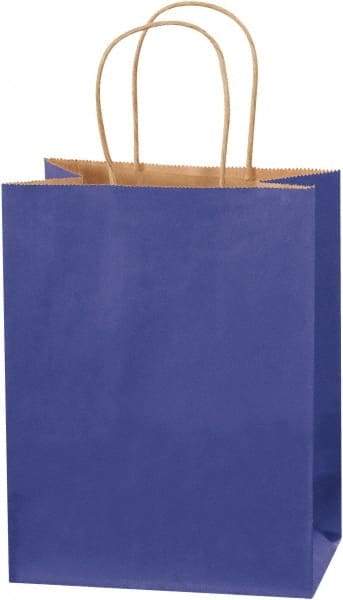 Made in USA - Kraft Grocery Bag - 8 x 4-1/2 x 10-1/4, Blue - All Tool & Supply