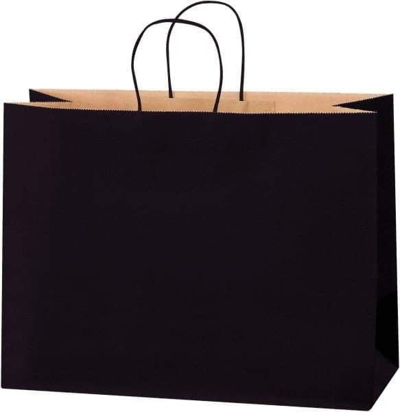 Made in USA - Kraft Grocery Bag - 16 x 6 x 12, Black - All Tool & Supply