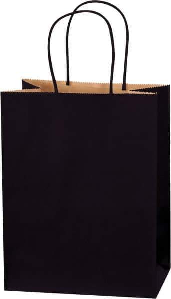 Made in USA - Kraft Grocery Bag - 8 x 4-1/2 x 10-1/4, Black - All Tool & Supply