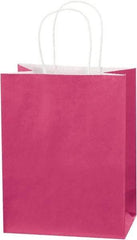 Made in USA - Kraft Grocery Bag - 8 x 4-1/2 x 10-1/4, Cerise - All Tool & Supply