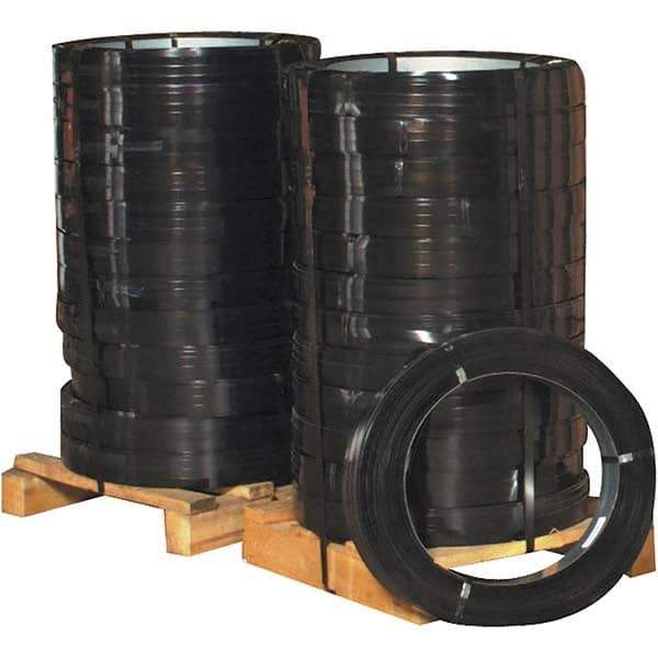 Made in USA - 760' Long x 1-1/4" Wide, Ribbon Wound Coil Steel Strapping - 5,500 Lb Capacity, 0.031" Thick - All Tool & Supply