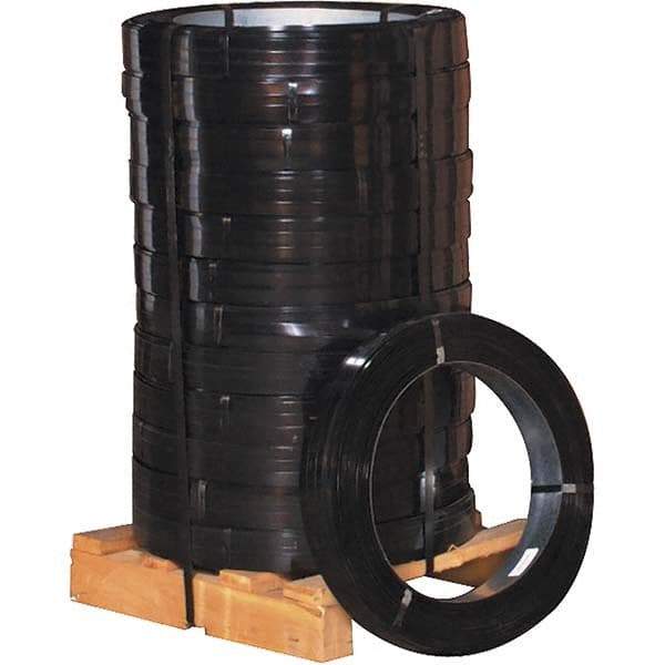 Made in USA - 3,140' Long x 5/8" Wide, Oscillated Coil Steel Strapping - 3,140 Lb Capacity, 0.015" Thick - All Tool & Supply