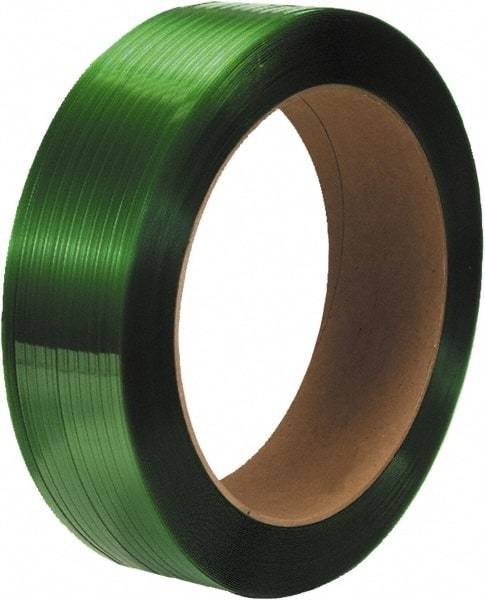 Made in USA - 4,400' Long x 5/8" Wide, Coil Case Polyester Hand Strapping - 900 Lb Capacity, 0.025" Thick - All Tool & Supply