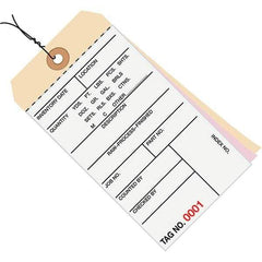 Made in USA - 6-1/4" High x 3-1/8" Long, Inventory, English Safety & Facility Numbered Tag - White & Manila Cardstock - All Tool & Supply