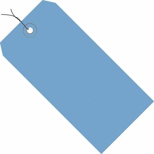 Made in USA - 3-3/4" High x 1-7/8" Long, Safety & Facility Blank Tag - Dark Blue Cardstock - All Tool & Supply