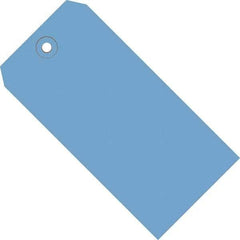 Made in USA - 3-3/4" High x 1-7/8" Long, Safety & Facility Blank Tag - Dark Blue Cardstock - All Tool & Supply