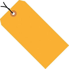 Made in USA - 2-3/4" High x 1-3/8" Long, Safety & Facility Blank Tag - Fluorescent Orange Cardstock - All Tool & Supply