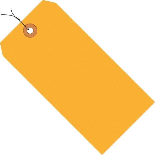 Made in USA - 3-1/4" High x 1-5/8" Long, Safety & Facility Blank Tag - Fluorescent Orange Cardstock - All Tool & Supply