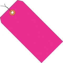 Made in USA - 2-3/4" High x 1-3/8" Long, Safety & Facility Blank Tag - Fluorescent Pink Cardstock - All Tool & Supply