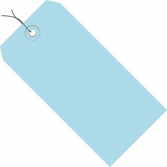 Made in USA - 3-3/4" High x 1-7/8" Long, Safety & Facility Blank Tag - Light Blue Cardstock - All Tool & Supply