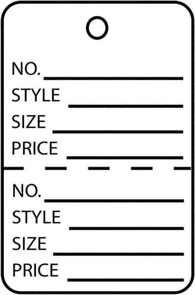 Made in USA - 1-3/4" High x 2-7/8" Long, General Information, English Safety & Facility Retail Tag - White Cardstock - All Tool & Supply