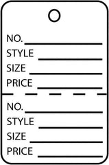 Made in USA - 1-3/4" High x 2-7/8" Long, General Information, English Safety & Facility Retail Tag - White Cardstock - All Tool & Supply