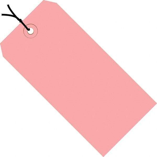 Made in USA - 3-1/4" High x 1-5/8" Long, Safety & Facility Blank Tag - Pink Cardstock - All Tool & Supply