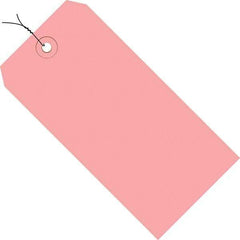 Made in USA - 2-3/4" High x 1-3/8" Long, Safety & Facility Blank Tag - Pink Cardstock - All Tool & Supply