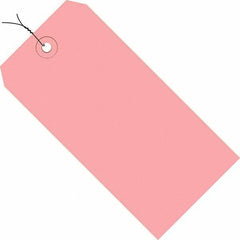 Made in USA - 5-3/4" High x 2-7/8" Long, Safety & Facility Blank Tag - Pink Cardstock - All Tool & Supply