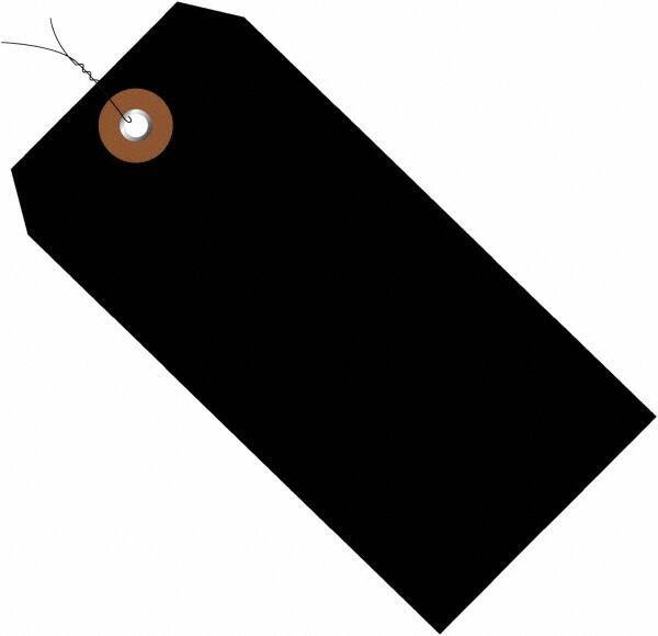 Made in USA - 4-3/4" High x 2-3/8" Long, Safety & Facility Blank Tag - Black Vinyl - All Tool & Supply