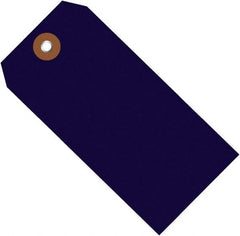 Made in USA - 6-1/4" High x 3-1/8" Long, Safety & Facility Blank Tag - Blue Vinyl - All Tool & Supply