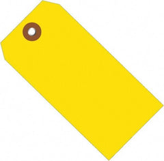 Made in USA - 4-3/4" High x 2-3/8" Long, Safety & Facility Blank Tag - Yellow Vinyl - All Tool & Supply