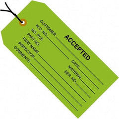 Made in USA - 4-3/4" High x 2-3/8" Long, Safety & Facility Blank Tag - Green Cardstock - All Tool & Supply