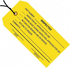 Made in USA - 4-3/4" High x 2-3/8" Long, Safety & Facility Blank Tag - Yellow Cardstock - All Tool & Supply