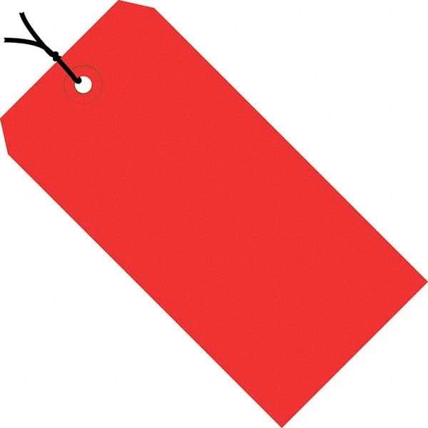 Made in USA - 3-1/4" High x 1-5/8" Long, Safety & Facility Blank Tag - Red Cardstock - All Tool & Supply