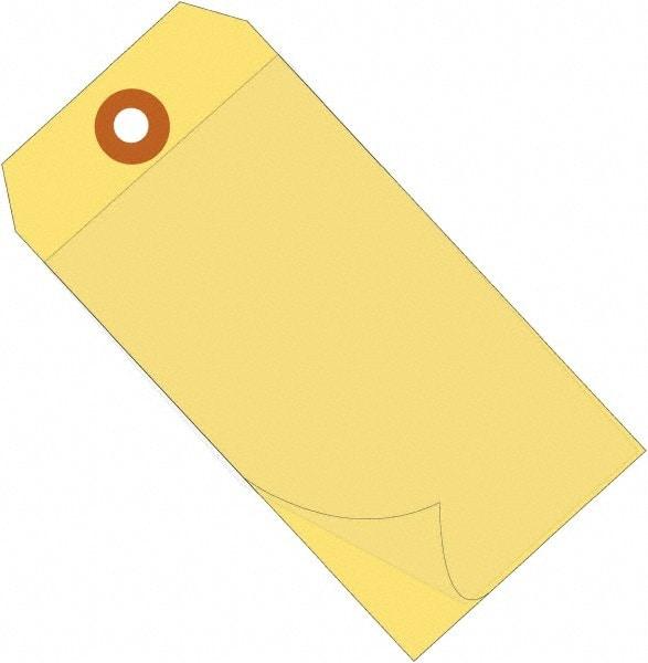 Made in USA - 6-1/4" High x 3-1/8" Long, Safety & Facility Blank Tag - Yellow Vinyl - All Tool & Supply