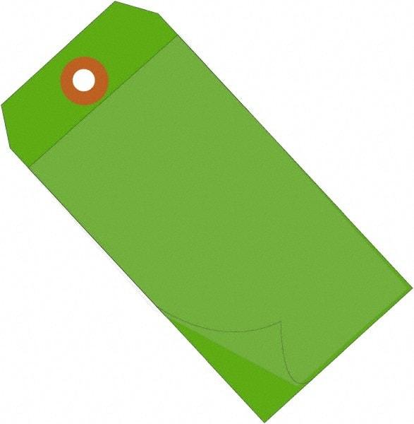 Made in USA - 4-3/4" High x 2-3/8" Long, Safety & Facility Blank Tag - Green Vinyl - All Tool & Supply