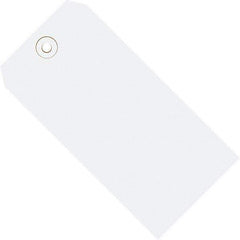 Made in USA - 4-3/4" High x 2-3/8" Long, Safety & Facility Blank Tag - White Cardstock - All Tool & Supply