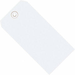 Made in USA - 3-3/4" High x 1-7/8" Long, Safety & Facility Blank Tag - White Cardstock - All Tool & Supply